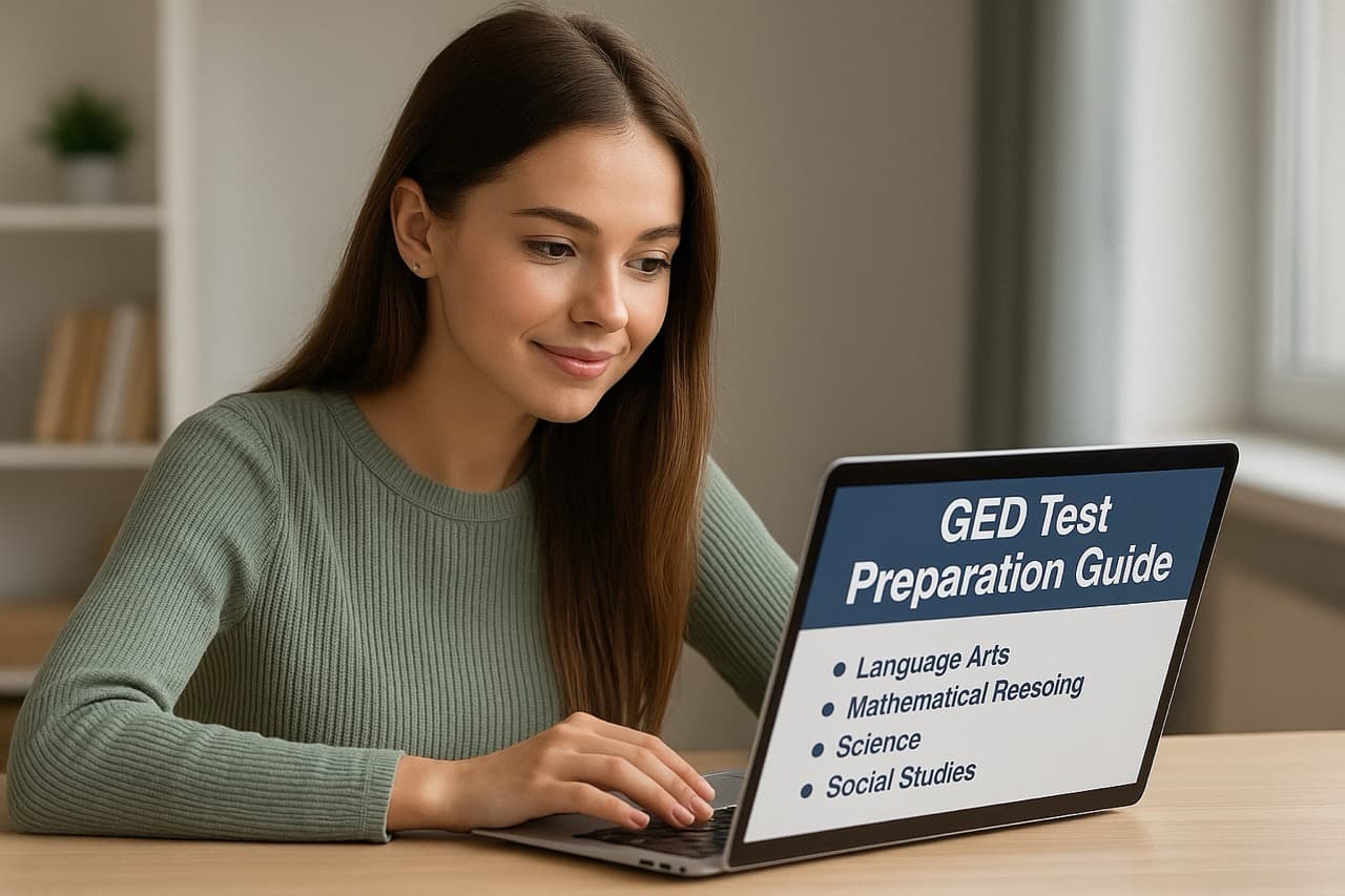GED Test Preparation Guide 2026 - Complete study guide for Math, Science, Social Studies, and Language Arts